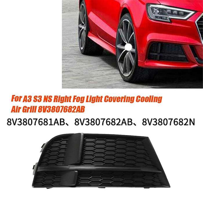 Right Front Bumper Lower Grille Cover Honeycomb Bezel 8v3807682ab for A3 S3 M 2017-2019 Fog Light Ho