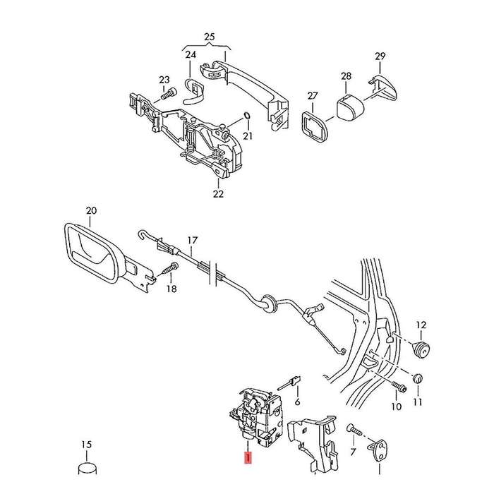 Right Front Door Lock Block Actuator 3d1837016a for Golf Mk5 Seat Toledo 1td 837 016