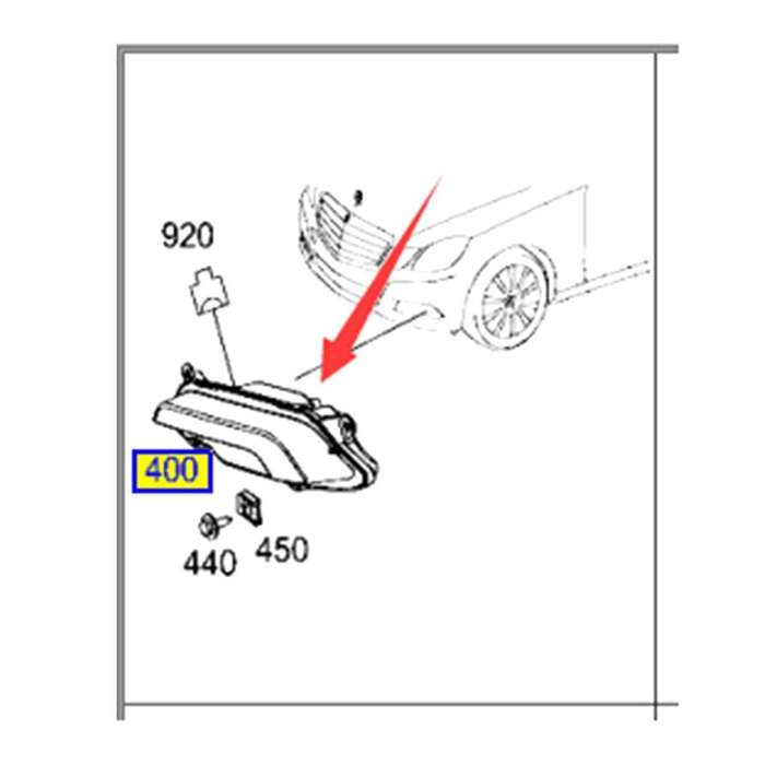 Right Front Fog Lamp Daytime Running Lamp for E Class W212 A2128200856