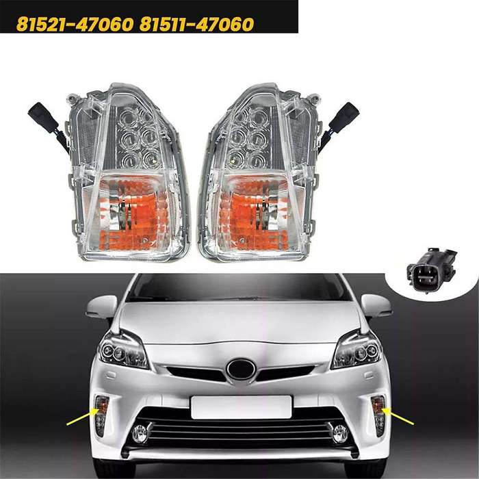 Right Front Fog Lamp LED Turn Signal Light W/Bulb 81511-47060 for Prius 2012-2015 Daytime Parking La