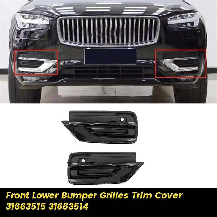 Right Front Lower Bumper Grilles Trim Cover 31663515 for XC90 2019-2022 Fog Light Grill 31663513 316