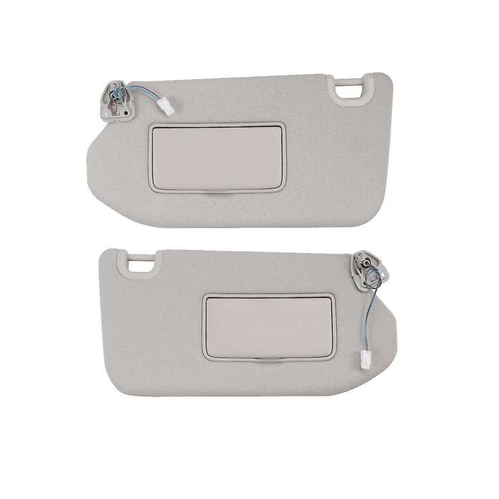Right Gray Sun Visor with Lamp for 2013-2018 , 2014-2017 Qx60 96400-9pb0a, 96401-9pb0a