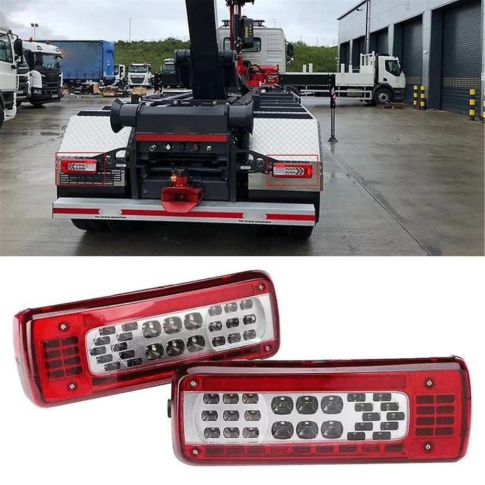 Right Rear Brake Signal Light 24V LED Tail Lamp with Buzzer 82483073 for Trucks Series FM450 FM460