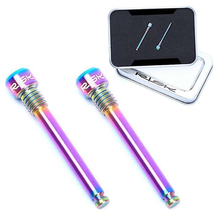 RISK 2Pcs Titanium Caliper Bolts Ultralight Bicycle Oil Disc Brake Pads Thread Pins for Hydraulic Di