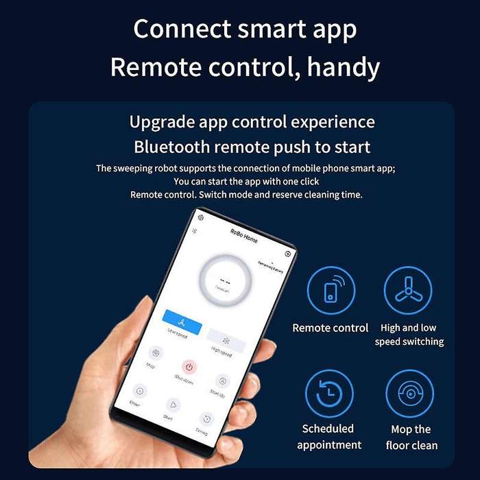 Robot Vacuum Cleaner Smart Ultra Thin Automatic Sweeping Suction Towing 3 in 1 APP Remote Control