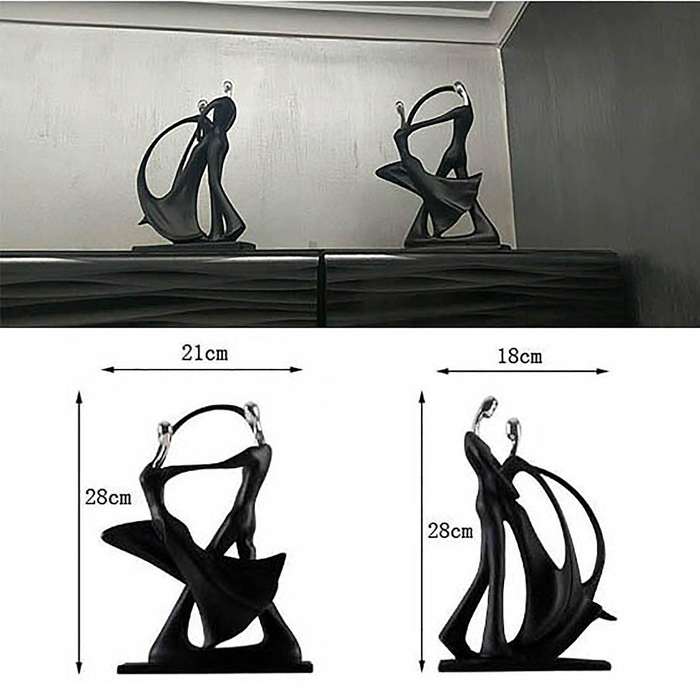 Romantic Couple Danceing Figurines Modern Art Abstract Dancers Sculpture Desktop Ballroom Dancers Lo