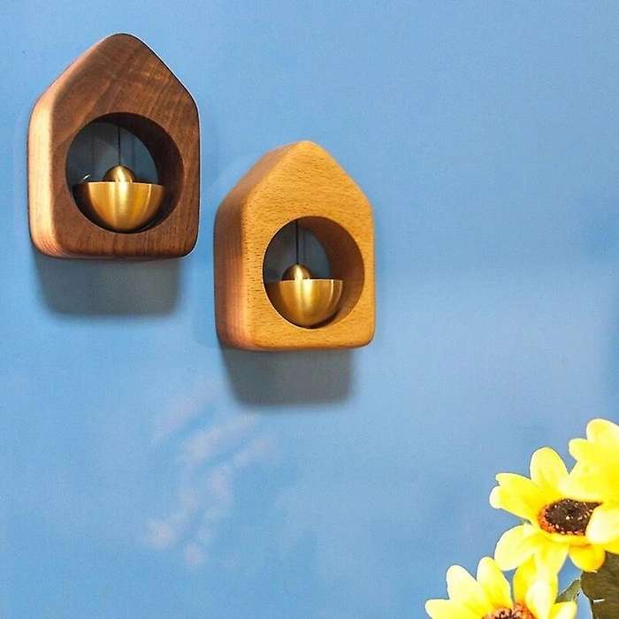 Room Decor Wind Chimes Hanging Decorations Doorbell of Suction Door House Wooden Ornament Solid Wood