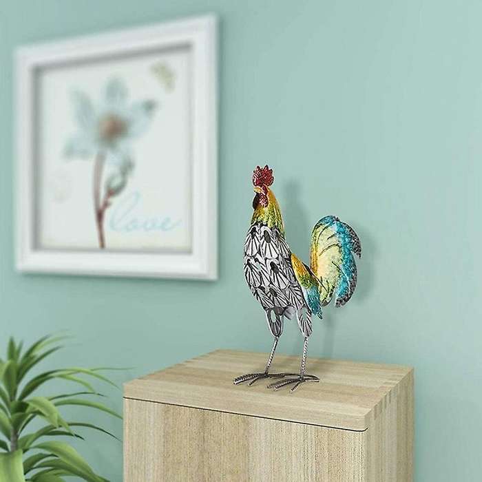 Rooster Sculpture Modern Iron Ornament Art Home Decoration Handicraft Shelf and Desk Decoration Scul