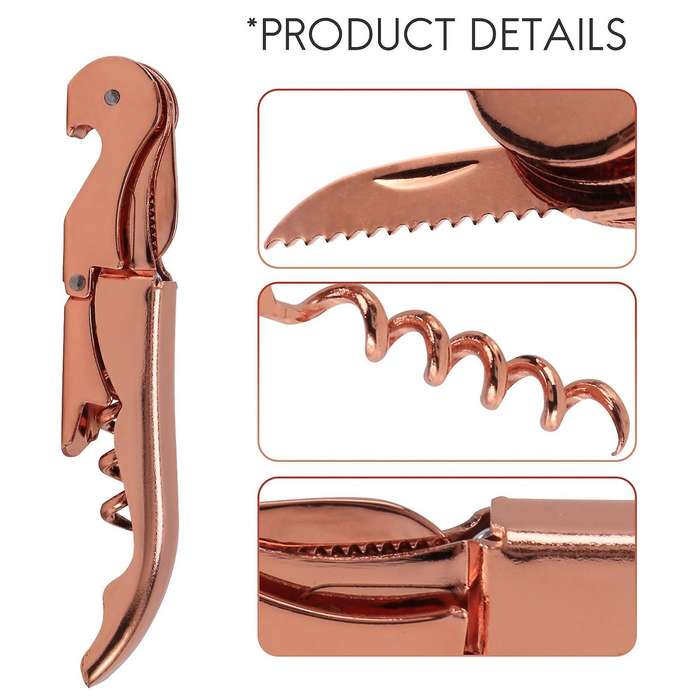 Rose Gold Corkscrew Metal Wine Corkscrew Multifunction Corkscrew