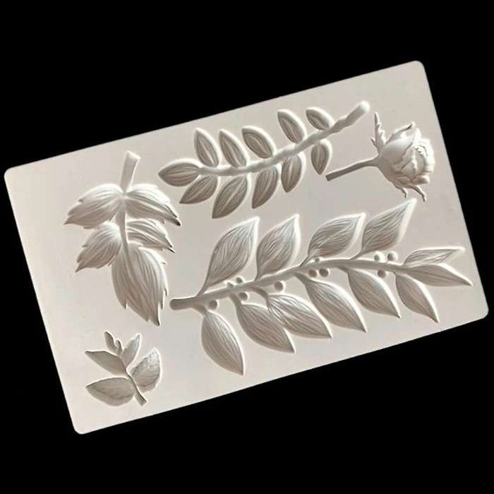 Rose Flower Leaf Silicone Mold Clay Fondant Mold DIY Cake Decoration Tool Cookies Chocolate Mould Ba