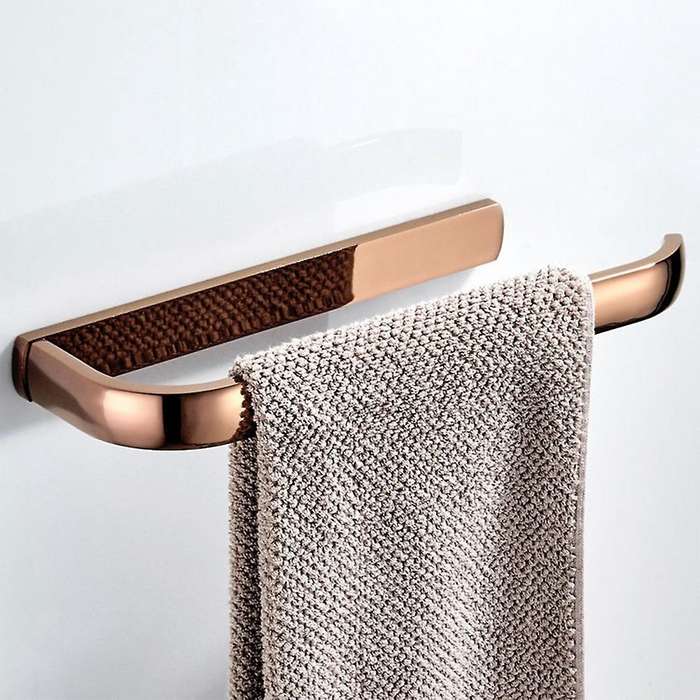 Rose Gold Simple Brass Towel Ring Towel Bar Bathroom Accessories