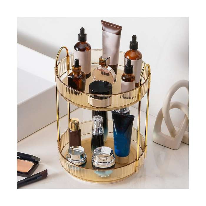 Rotating for Vanity Make Up Storage Skin Care Shelf Perfume Holders Cosmetic Dresser Organizer Count