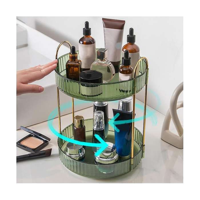 Rotating for Vanity Make Up Storage Skin Care Shelf Perfume Holders Cosmetic Dresser Organizer Count