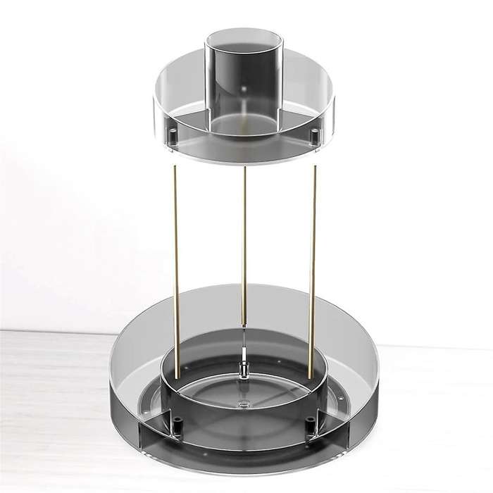 Rotating Makeup Organizer for Vanity Storage 2 Tier Bathroom Counter Cosmetic Skincare Perfume Count