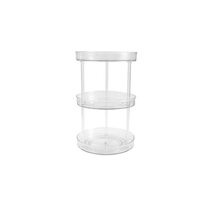 Rotating Kitchen Seasoning Refrigerator Tray Transparent Seasoning Rack Turntable Storage Box Multi