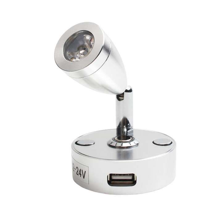 Rotating Reading Light Warm White Car Rotating Wall Light Touch Dimming RV Light Charging Port Boat