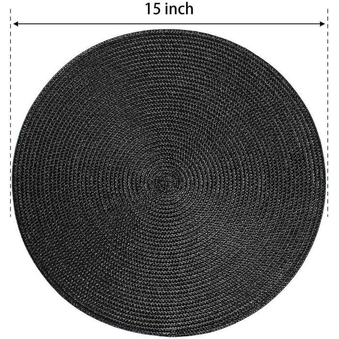 Round Braided Placemats Set of 6 Table Mats Compatible Dining Tables