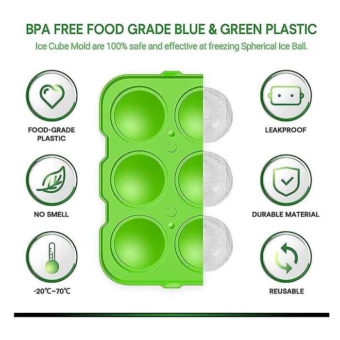 Round Ice Square Mold 2 Pack Ice Square Trays for Whiskey,Cocktail, Freezer Reusable