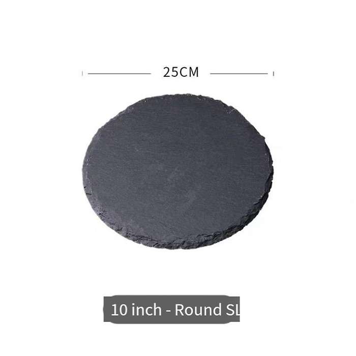 Round Cheese Board, Natural Stone Tray for Serving Cheese, Charcuterie, Sushi, Appetizers, And