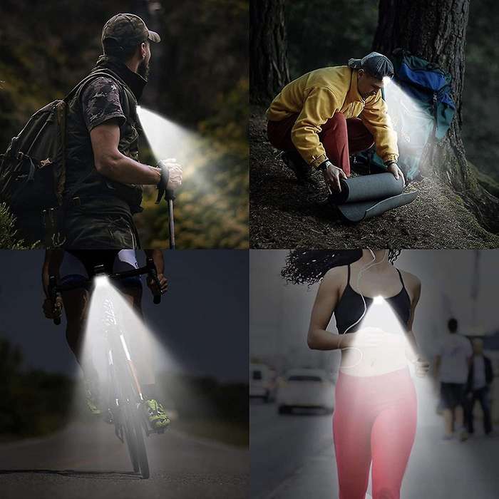 Running Lights 2 Pack Safety Jogging LED Light with USB Charging Line and Magnetic Clip for Night Ru