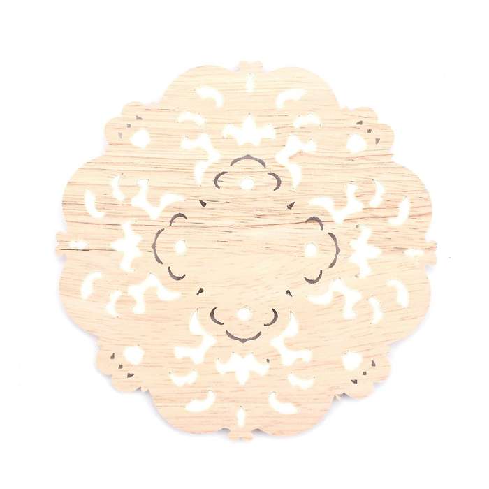 Rubber wood Carved Long Applique Unpainted Flower Walls Cabinets Door Decor Wood color