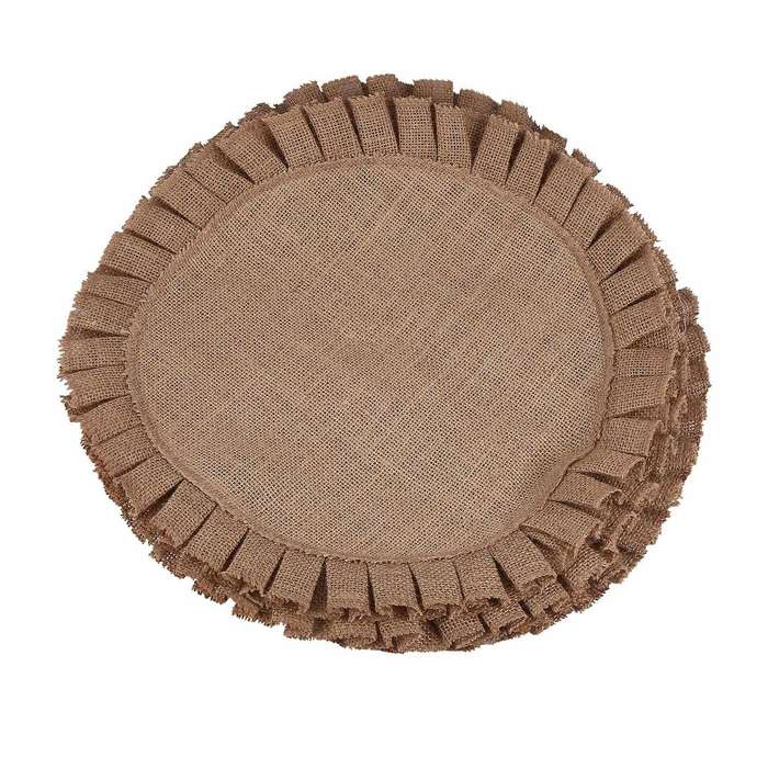Rustic Farmhouse Burlap Round Placemats 4, Size In 15 Inches Diameter