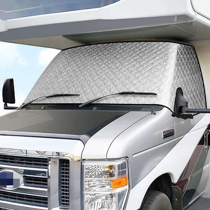 Rv Windshield Sunshade Cover for C 1997-2022 4 Layers Thickened Motorhome Windshield Snow Cover