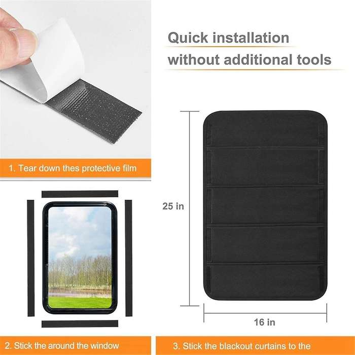 RV Window Shade Foldable Blackout Cover for Campers Trailer Doors, Travel Trailers Foldable Sun Shad