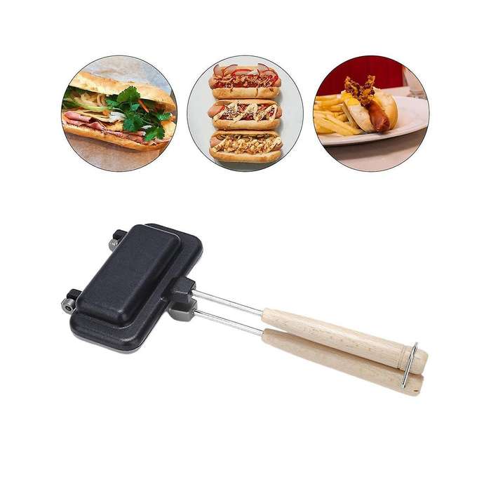 Sandwich Pan Pie Maker Detachable Portable Fast Heating Cast Iron Rectangle for Muffins Pancakes Lun
