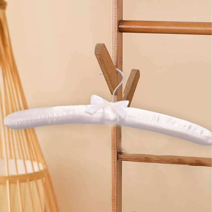 Satin Padded Hangers for Delicate Wedding Dresses Silk Hangers with Anti-rust Swiveling Chrome For