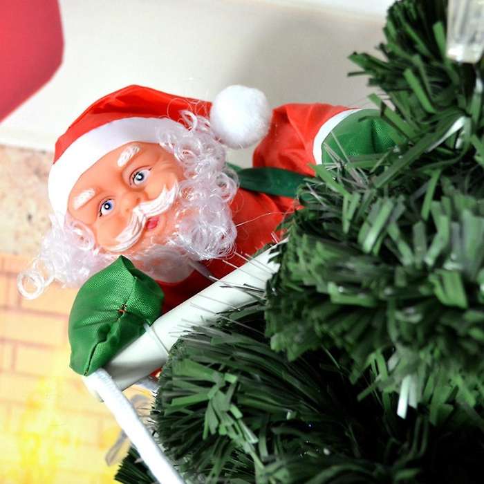 Santa Stuffed Christmas Santa Climb On Rope Hanging Pendant Adornment Santa Doll