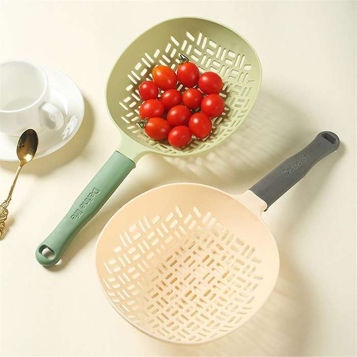 Scoop Colander,Silicone Colander Handle, Strainer Colander, Cooking Silicone Spoon, Pasta Colander