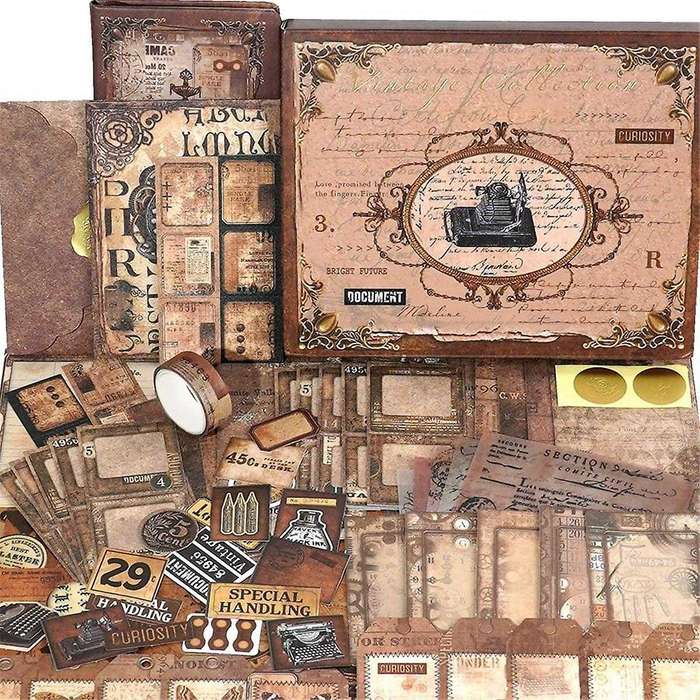Scrapbooking Kit, The-Love Poems Series - Vintage Items, Box Packaging for Scrapbooking Materials
