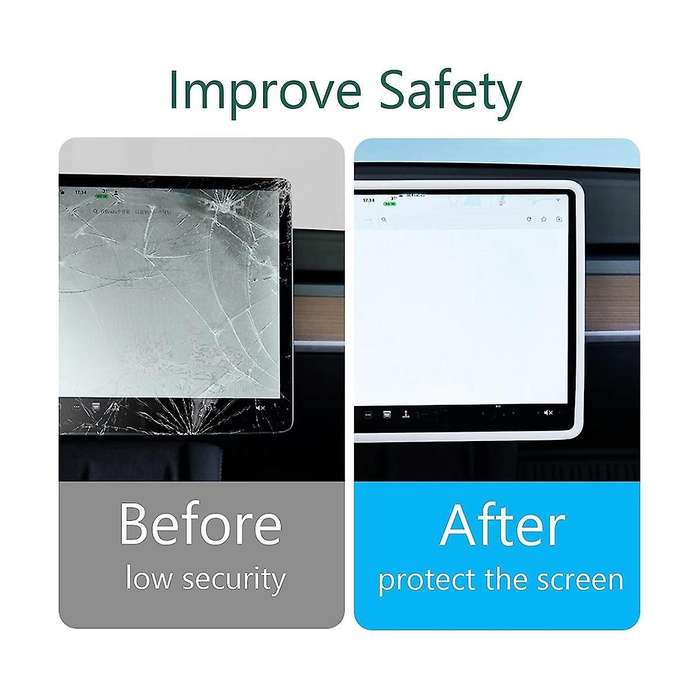 Screen Protector Frame for Model Y Accessories 2017-2023 Silicone Center Console Decor Protection