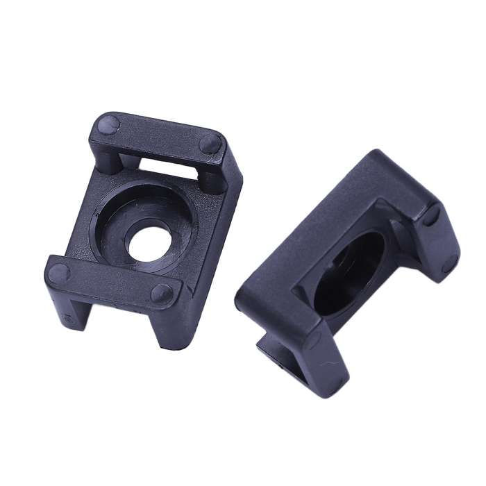 Screw Bracket Mount Saddles Bases Cable Tie Bracket 23mmx16mm 30 Units Black