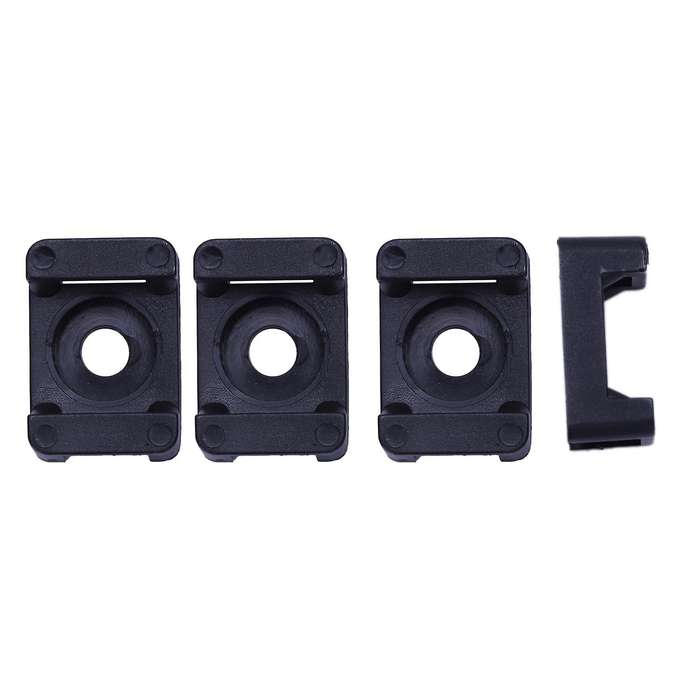 Screw Bracket Mount Saddles Bases Cable Tie Bracket 23mmx16mm 30 Units Black