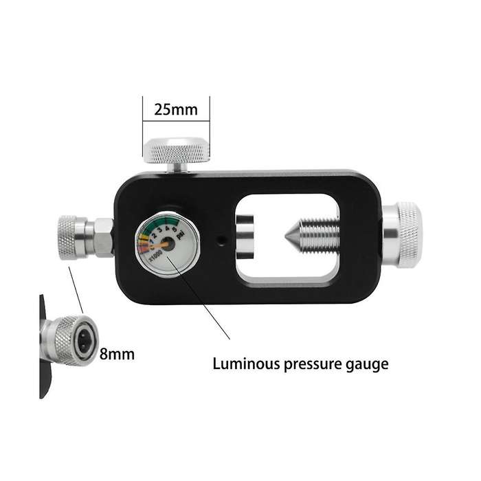 Scuba Diving Tank Refill Adapter with 5000psi Pressure Gauge Diving Oxygen Cylinder Refill Adapter