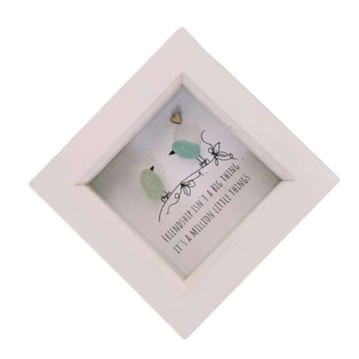 Sea Glass Art, Gift,Sea Glass Birds,Sea Glass Rainbow Birds, Sea Glass Art Framed, Handmade Sea Glas