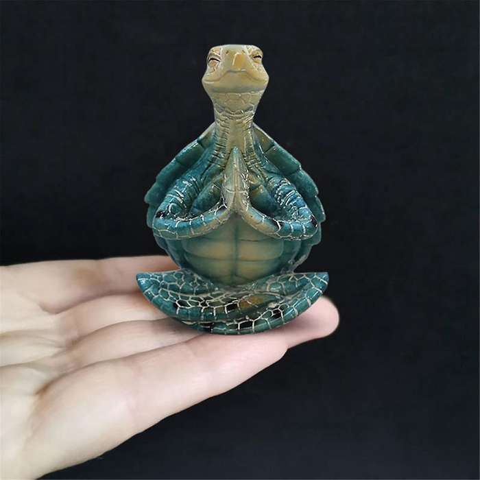 Sea Turtle Figurine Peacefulness Meditating Sea Turtle Statue Decorations for Buddha Yoga Garden Sta
