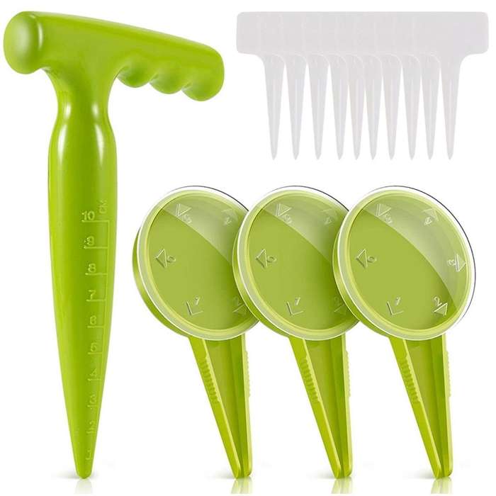 Seed Dispenser Planter Tool Set -Adjustable Garden Seeder Sower with 5 Dial Settings,-Type Plant Lab
