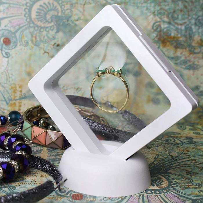 Set Of 10 3d Floating Frame Display Holder with Stands for Coins