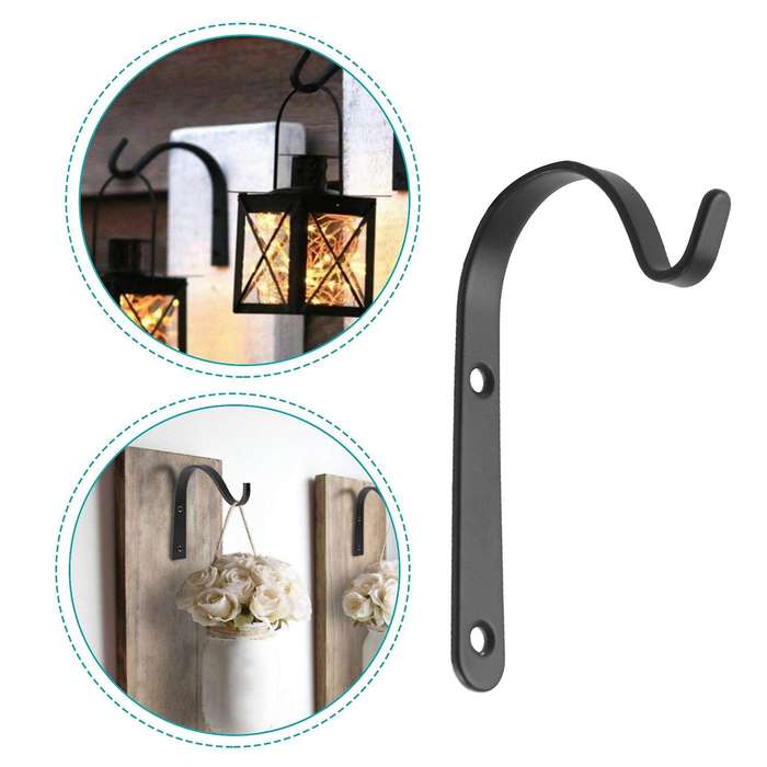 Set Of 10 Hanging Basket Bracket Hooks Iron Wall Hanging Hooks Curved Up Plant Hook for Hanging Bir