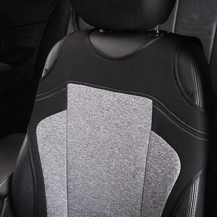 Set Of 2 Universal Car Seat Covers - Fits Most Vehicles, Car, Truck - Gray T-Shirt Style