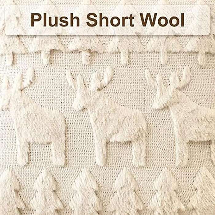 Set Of 2 Soft Plush Short Wool Velvet Decorative Throw Pillow Covers Square Luxury Style Cushion Cas