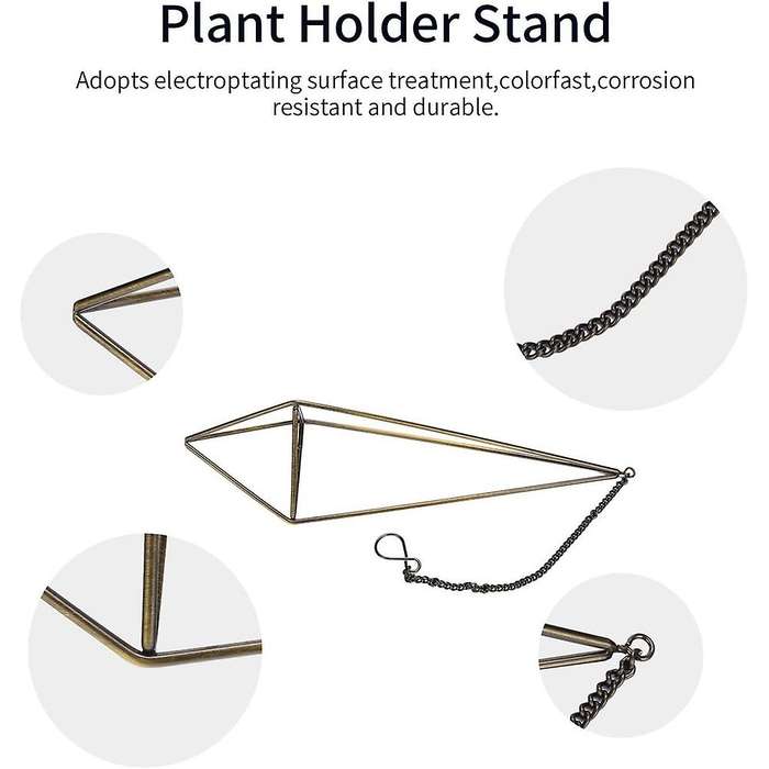 Sets of 3 Geometric Air Plant Holder Bronze,Himmeli for Tillandsia,Hanging Planter Basket Air Plant