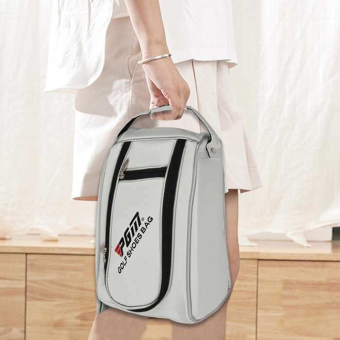 Shoes Bags for Men Pu Leather Waterproof Sport Bag Portable Golf Shoes Bag
