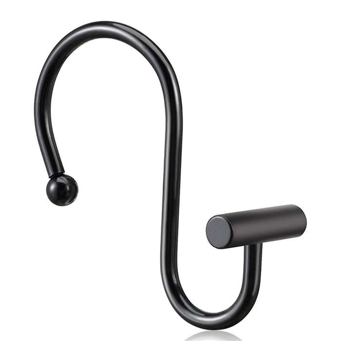 Shower Curtain Hooks, Rust Proof Shower Curtain Rings for Bathroom,metal Decorative Shower Curtain H
