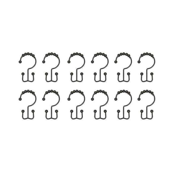 Shower Curtain Hook Ring Rust-proof Metal Double Sliding Shower Hook Ring Suitable for Bathroom Show