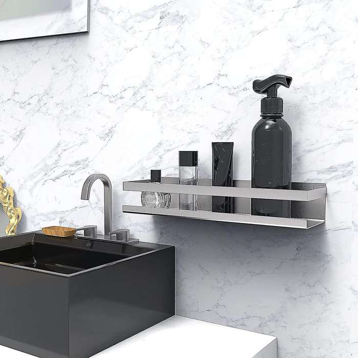 Shower Shelf No Drilling Self-adhesive Shower Basket Stainless Steel Shower Shelf Bathroom Shelf Bru