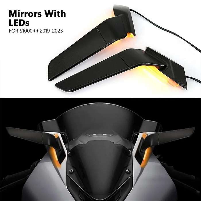 Side Mirrors with LED Turn Signal Indicator Motorcycle Rearview Mirror for S1000RR S1000 RR S1000rr